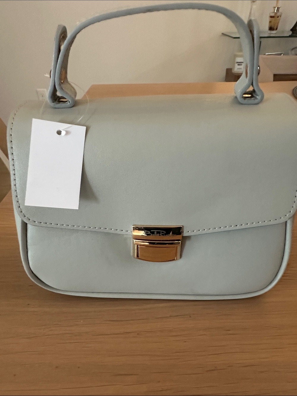 Bella Russo Elegant Light Gray Top-Handle Satchel